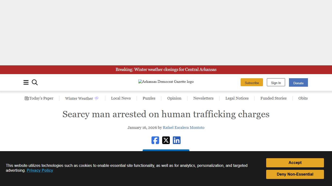 Searcy man arrested on human trafficking charges The Arkansas Democrat-Gazette - Arkansas' Best News Source